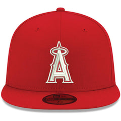 Los Angeles Angels New Era White Logo 59FIFTY Fitted Hat - Red Hats