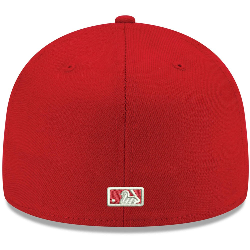 Los Angeles Angels New Era White Logo 59FIFTY Fitted Hat - Red Hats