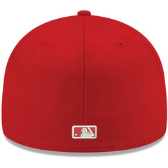 Los Angeles Angels New Era White Logo 59FIFTY Fitted Hat - Red Hats