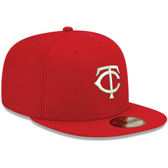 Minnesota Twins New Era White Logo 59FIFTY Fitted Hat - Red Hats