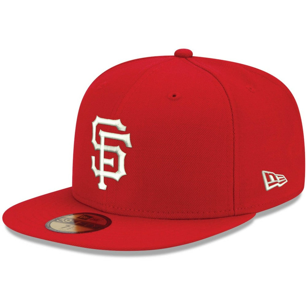 San Francisco Giants New Era White Logo 59FIFTY Fitted Hat - Red Hats
