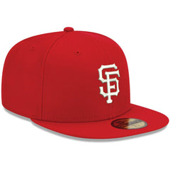 San Francisco Giants New Era White Logo 59FIFTY Fitted Hat - Red Hats