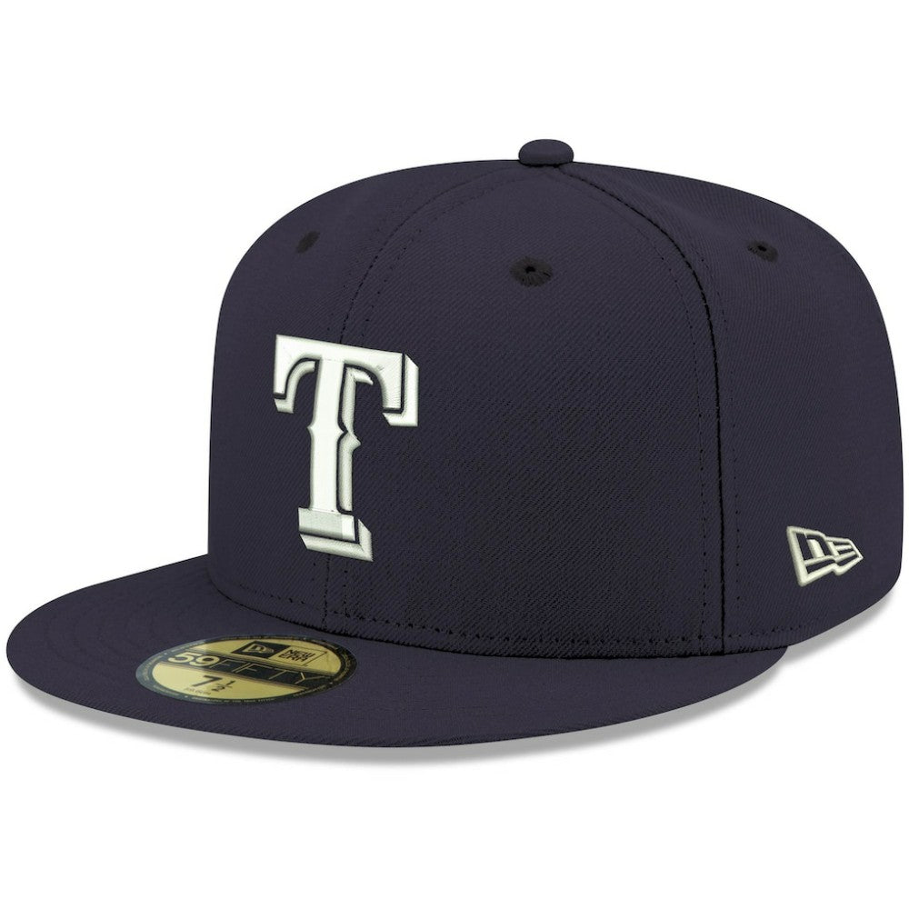 Texas Rangers New Era White Logo 59FIFTY Fitted Hat - Navy Hats