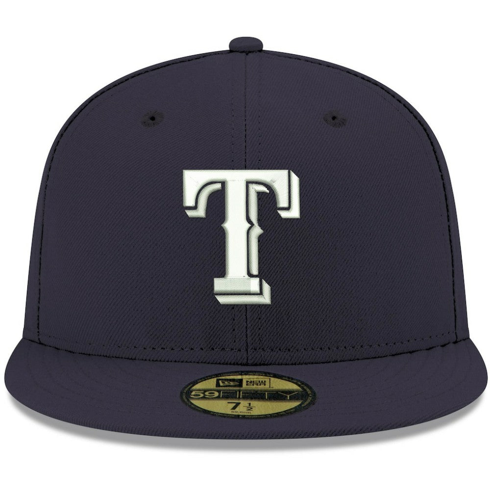 Texas Rangers New Era White Logo 59FIFTY Fitted Hat - Navy Hats