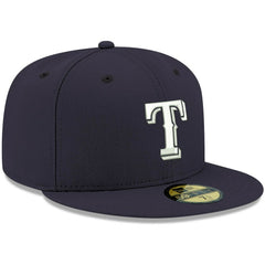 Texas Rangers New Era White Logo 59FIFTY Fitted Hat - Navy Hats