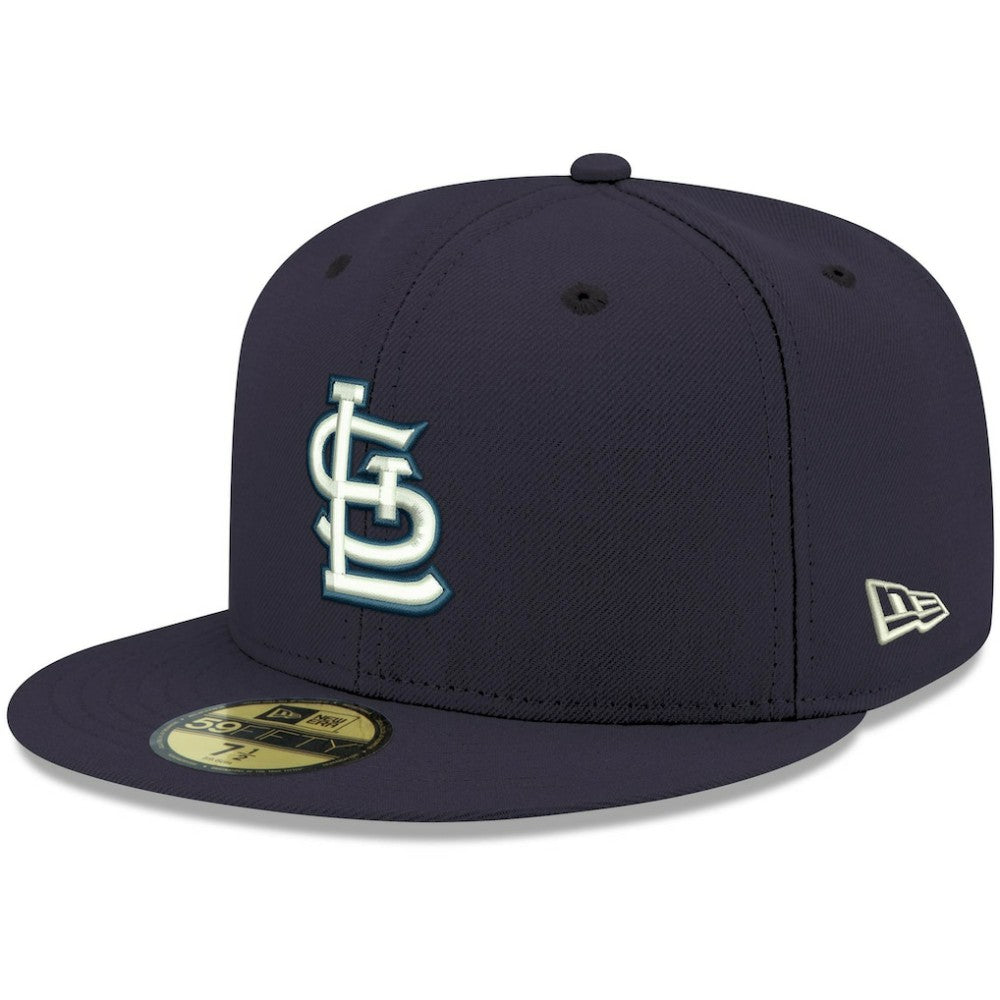 St. Louis Cardinals New Era White Logo 59FIFTY Fitted Hat - Navy Hats