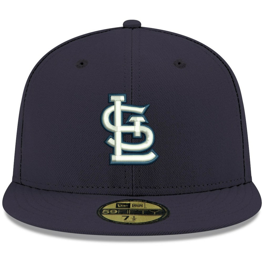 St. Louis Cardinals New Era White Logo 59FIFTY Fitted Hat - Navy Hats