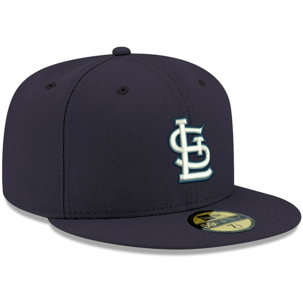 St. Louis Cardinals New Era White Logo 59FIFTY Fitted Hat - Navy Hats