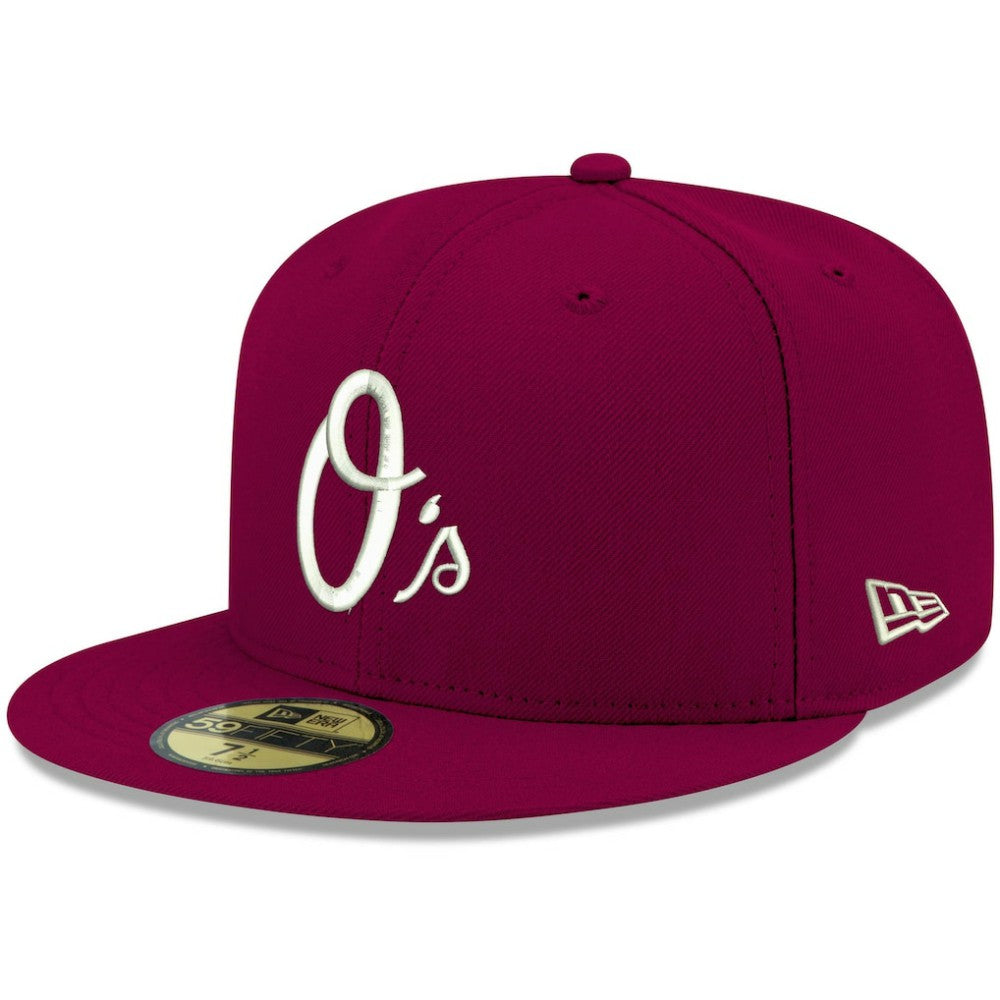 Baltimore Orioles New Era White Logo 59FIFTY Fitted Hat - Cardinal Hats