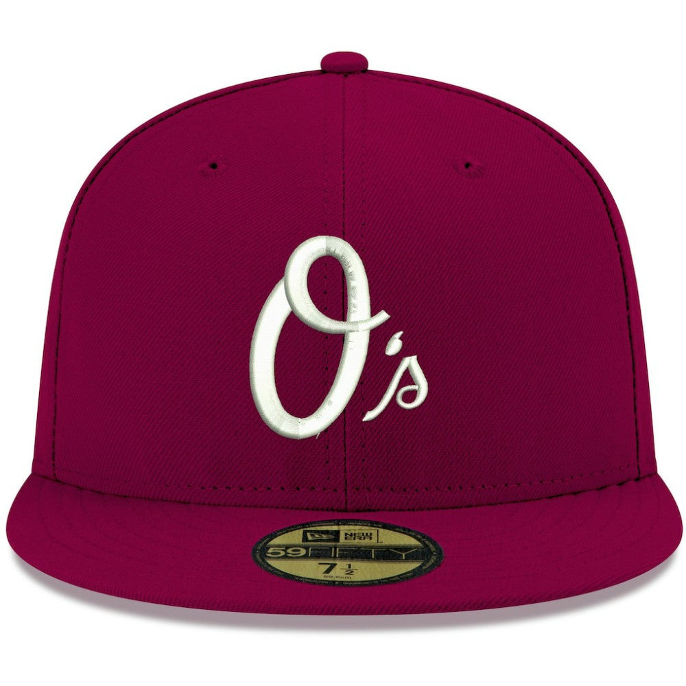 Baltimore Orioles New Era White Logo 59FIFTY Fitted Hat - Cardinal Hats