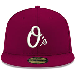 Baltimore Orioles New Era White Logo 59FIFTY Fitted Hat - Cardinal Hats
