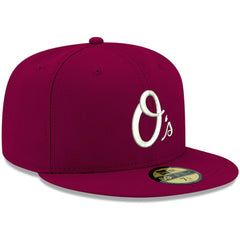 Baltimore Orioles New Era White Logo 59FIFTY Fitted Hat - Cardinal Hats