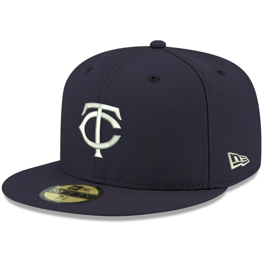Minnesota Twins New Era White Logo 59FIFTY Fitted Hat - Navy Hats