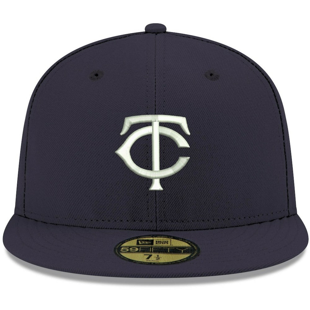 Minnesota Twins New Era White Logo 59FIFTY Fitted Hat - Navy Hats