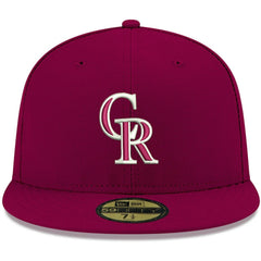Colorado Rockies New Era White Logo 59FIFTY Fitted Hat - Cardinal Hats