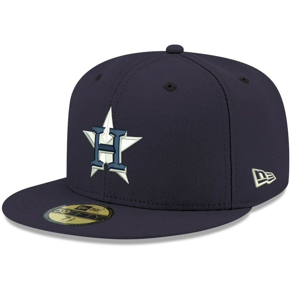 Houston Astros New Era White Logo 59FIFTY Fitted Hat - Navy Hats