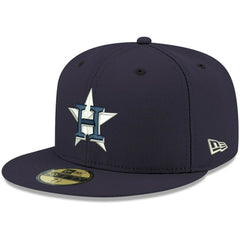 Houston Astros New Era White Logo 59FIFTY Fitted Hat - Navy Hats
