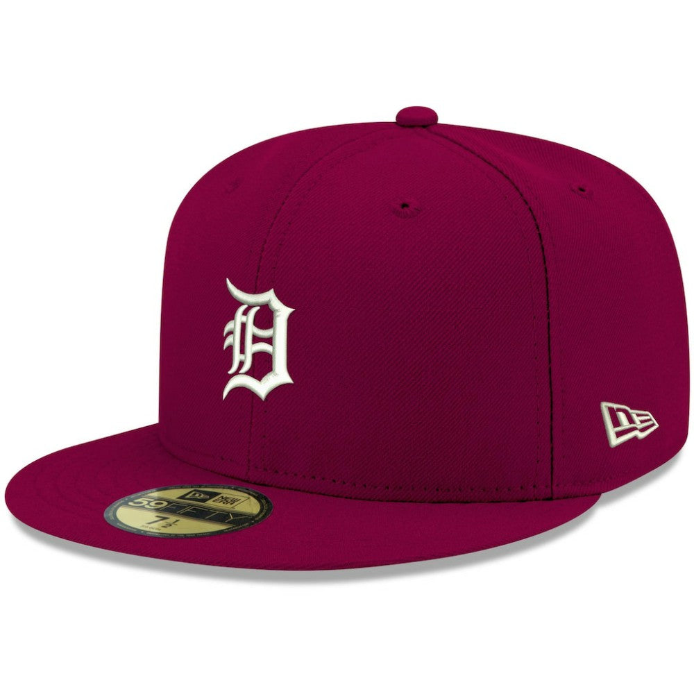 Detroit Tigers New Era White Logo 59FIFTY Fitted Hat - Cardinal Hats