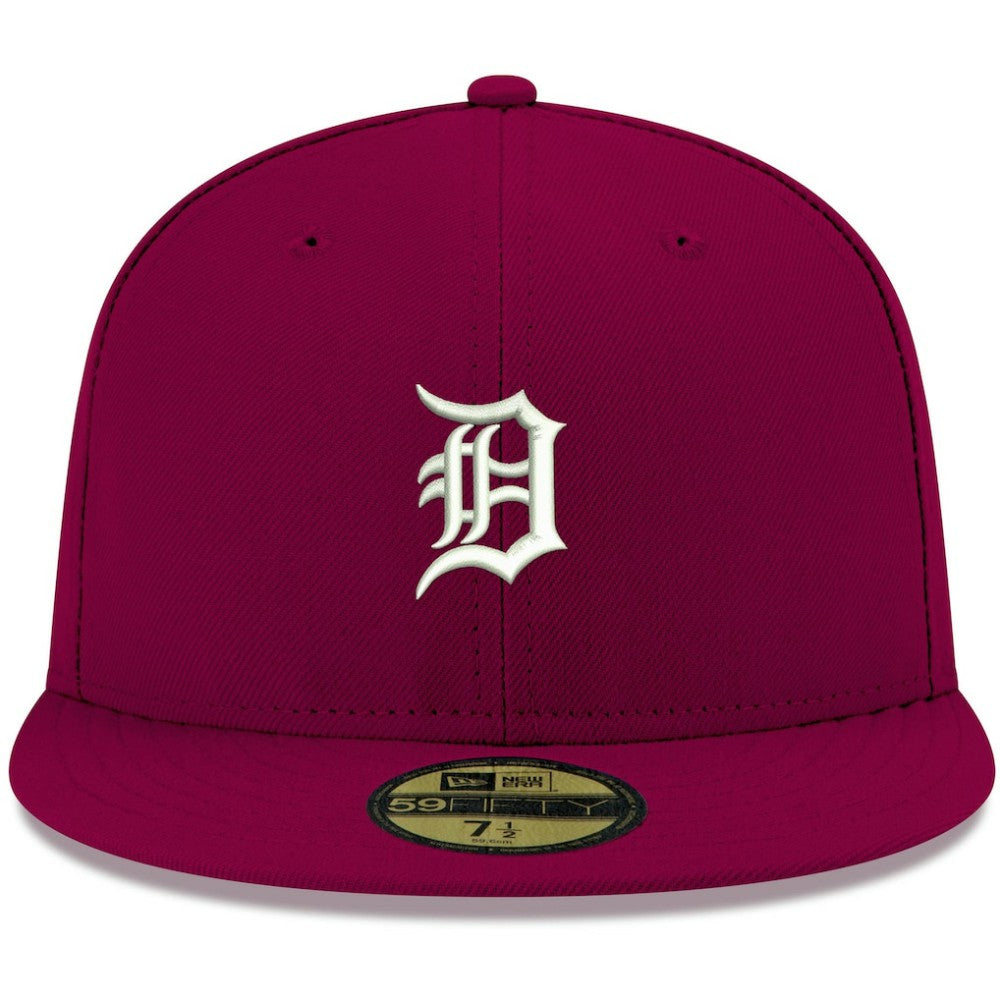Detroit Tigers New Era White Logo 59FIFTY Fitted Hat - Cardinal Hats