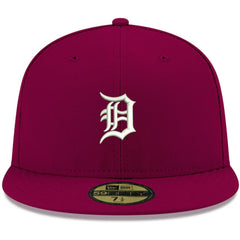 Detroit Tigers New Era White Logo 59FIFTY Fitted Hat - Cardinal Hats