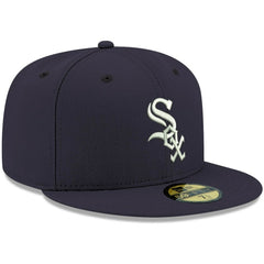 Chicago White Sox New Era White Logo 59FIFTY Fitted Hat - Navy Hats