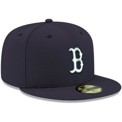 Boston Red Sox New Era White Logo 59FIFTY Fitted Hat - Navy Hats