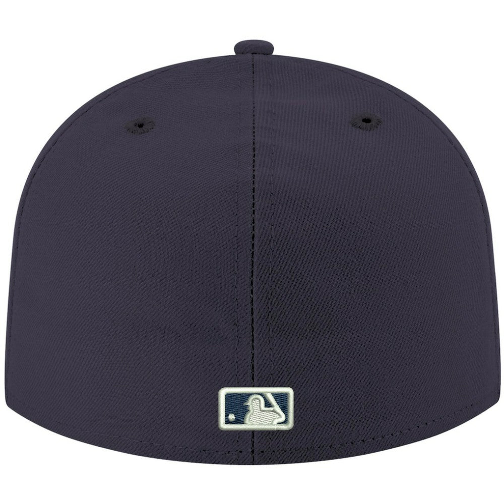 Boston Red Sox New Era White Logo 59FIFTY Fitted Hat - Navy Hats