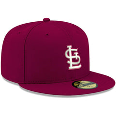 St. Louis Cardinals New Era White Logo 59FIFTY Fitted Hat - Cardinal Hats