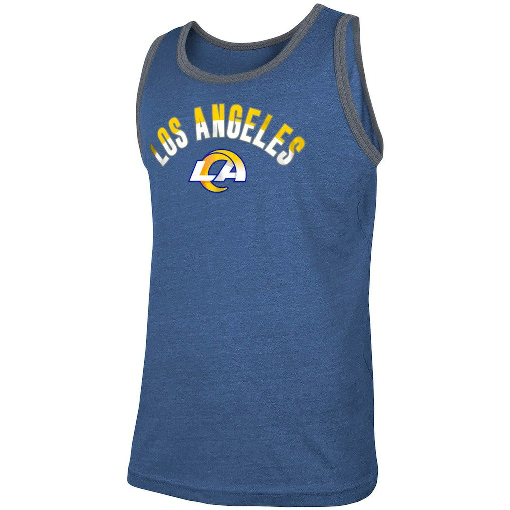 Los Angeles Rams New Era Ringer Tri-Blend Tank Top Heathered Royal