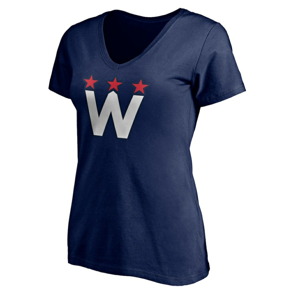 NHL Washington Capitals Women's Alternate Logo V-Neck T-Shirt - Navy