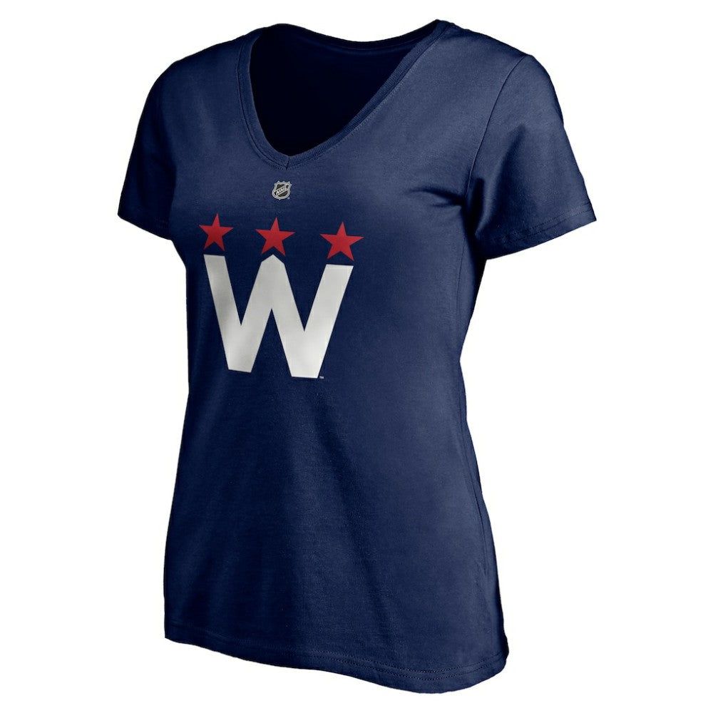NHL Tom Wilson Washington Capitals Fanatics Women's Authentic Stack Name & Number V-Neck T-Shirt - Navy