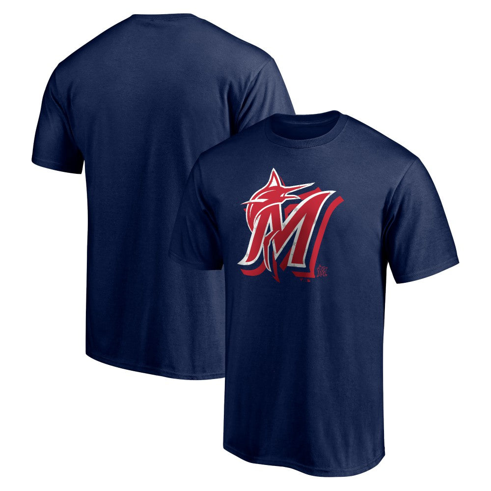 Miami Marlins Red White and Team T-Shirt - Navy T-shirts
