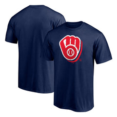 Milwaukee Brewers Red White and Team T-Shirt - Navy T-shirts