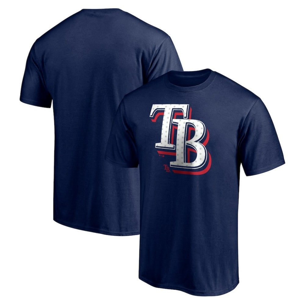 Tampa Bay Rays Red White and Team T-Shirt - Navy T-shirts