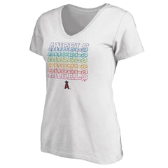 Los Angeles Angels Women's City Pride V-Neck T-Shirt - White T-shirts