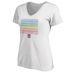Minnesota Twins Women's City Pride V-Neck T-Shirt - White T-shirts