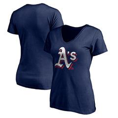 Athletics Women's Red White and Team V-Neck T-Shirt - Navy T-shirts