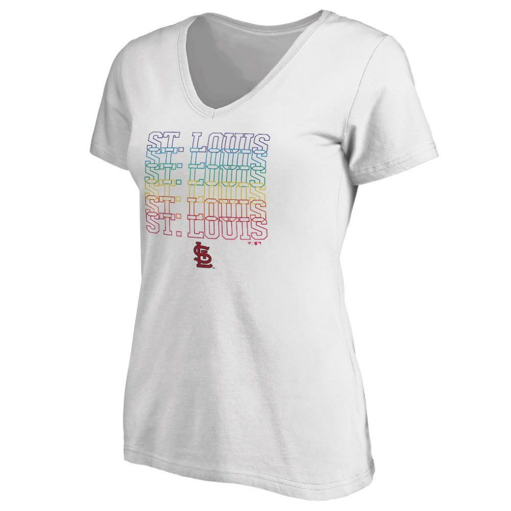 St. Louis Cardinals Women's City Pride V-Neck T-Shirt - White T-shirts