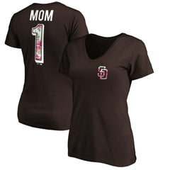 San Diego Padres Women's Mother's Day V-Neck T-Shirt - Brown T-shirts