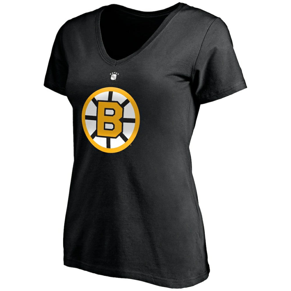 NHL Willie O'Ree Boston Bruins Fanatics Women's Authentic Stack Retired Player Name & Number V-Neck T-Shirt - Black