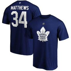 NHL Auston Matthews Toronto Maple Leafs Fanatics Big & Tall Name & Number T-Shirt - Blue