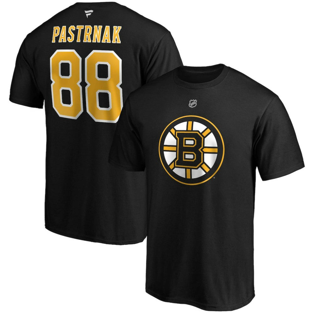 NHL David Pastrnak Boston Bruins Fanatics B&T Name and Number T-Shirt - Black