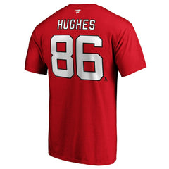 NHL Jack Hughes New Jersey Devils Fanatics Big & Tall Name & Number T-Shirt - Red
