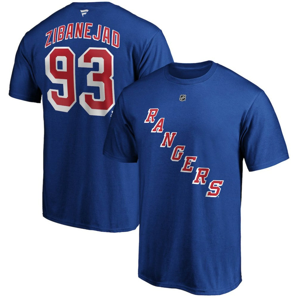 NHL Mika Zibanejad New York Rangers Fanatics Big & Tall Name & Number T-Shirt - Blue