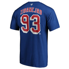 NHL Mika Zibanejad New York Rangers Fanatics Big & Tall Name & Number T-Shirt - Blue