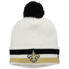 New Orleans Saints New Era Youth Retro Cuffed Knit Hat with Pom White