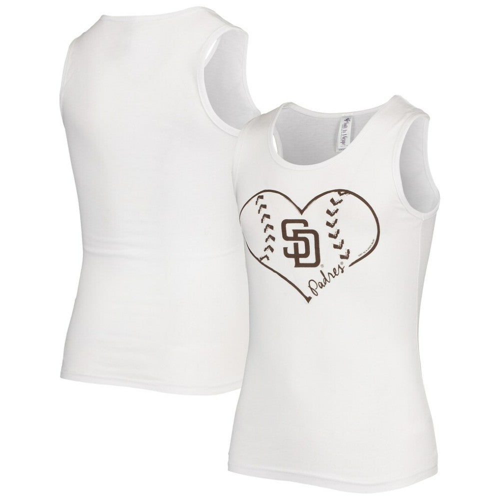 San Diego Padres Soft as a Grape Girls Youth Team Tank Top - White Tanks