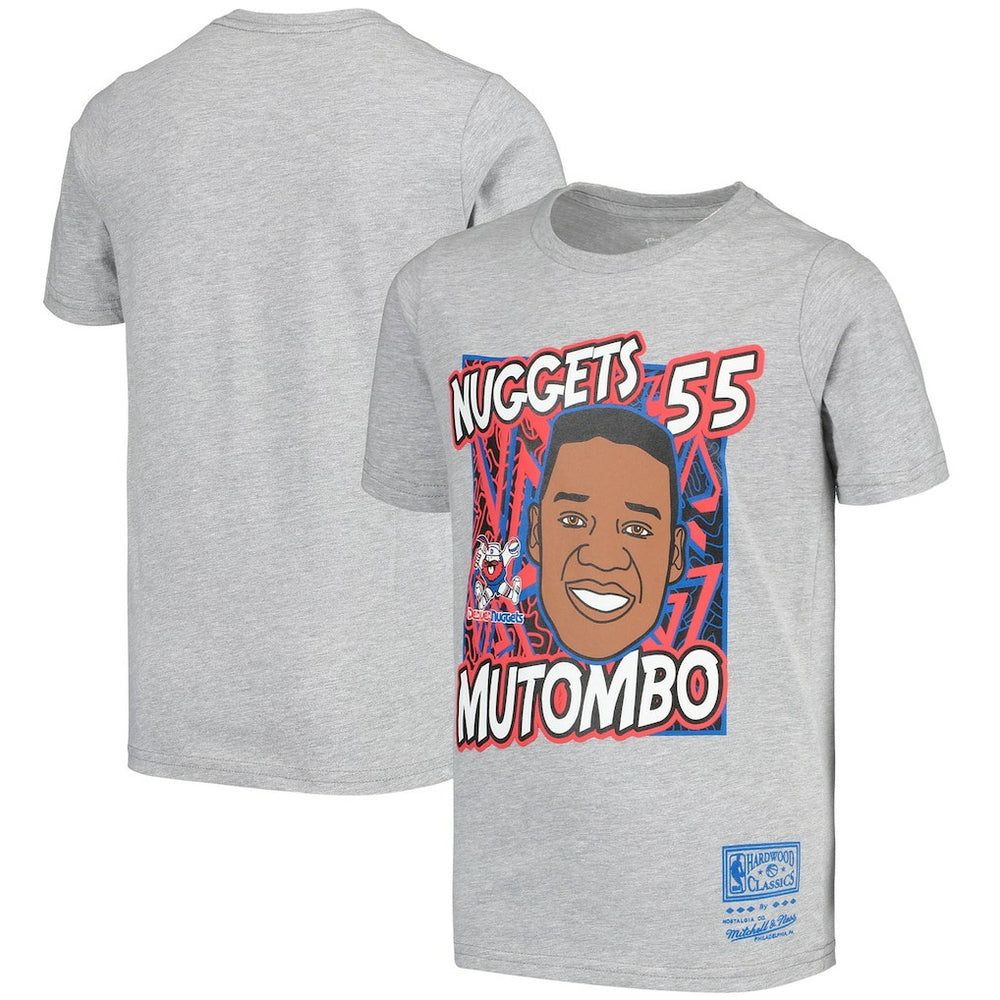 Dikembe Mutombo Denver Nuggets Youth Hardwood Classics King of the Court Player T-Shirt Gray