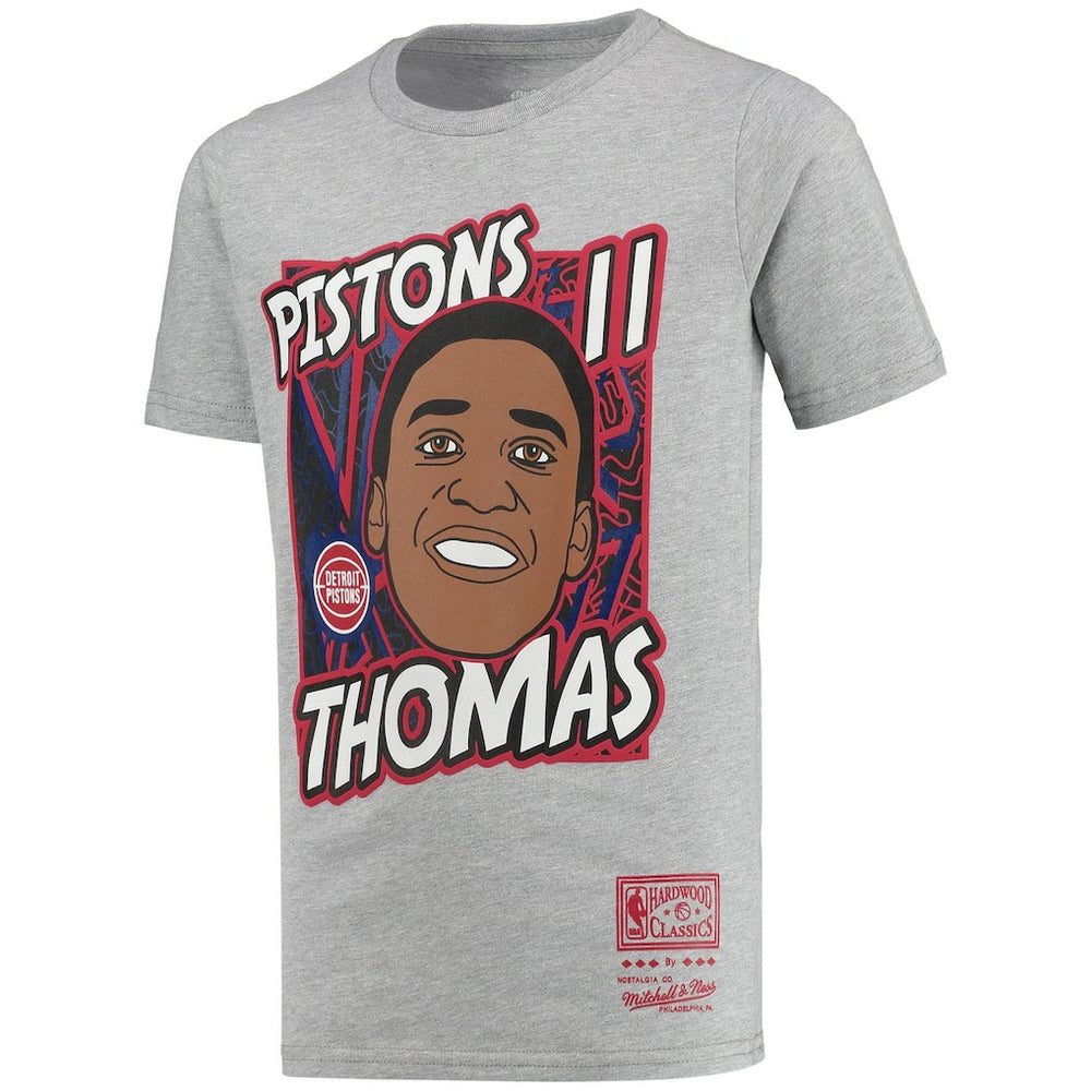 Isiah Thomas Detroit Pistons Youth Hardwood Classics King of the Court Player T-Shirt Gray