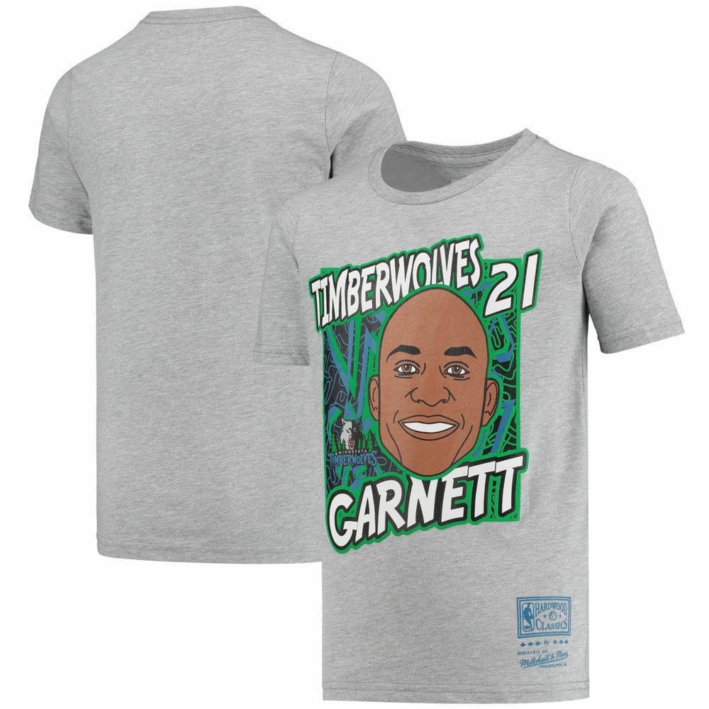 Kevin Garnett Minnesota Timberwolves Youth Hardwood Classics King of the Court Player T-Shirt Gray